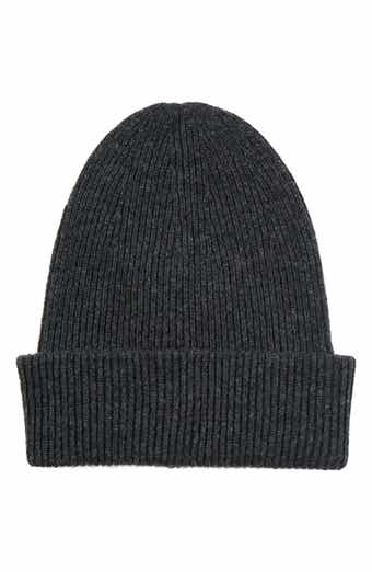 Ribbed Cashmere Double Cuff Beanie