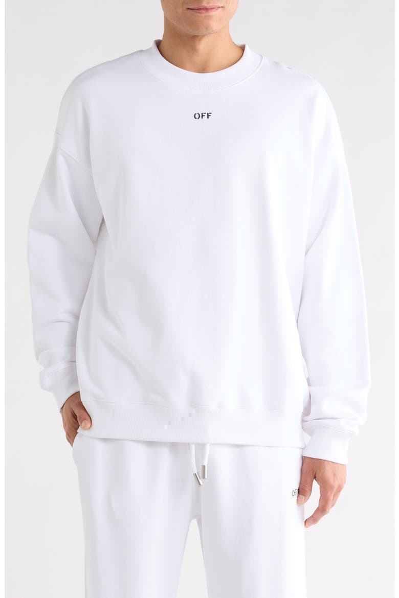 Dotted Arrow Crewneck Sweatshirt, Main, color, WHITE-BLACK