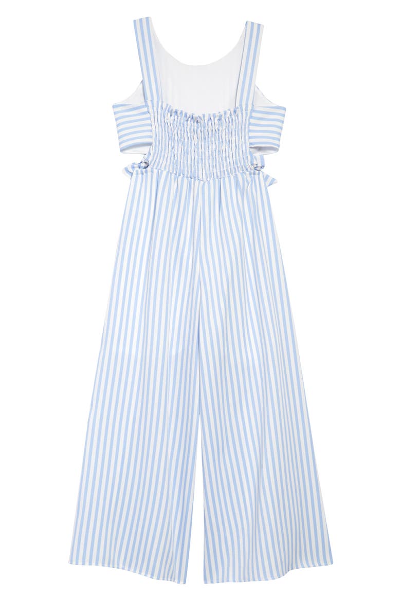 Kids' Stripe Wide Leg Jumpsuit, Alternate, color, BLUE COMBO