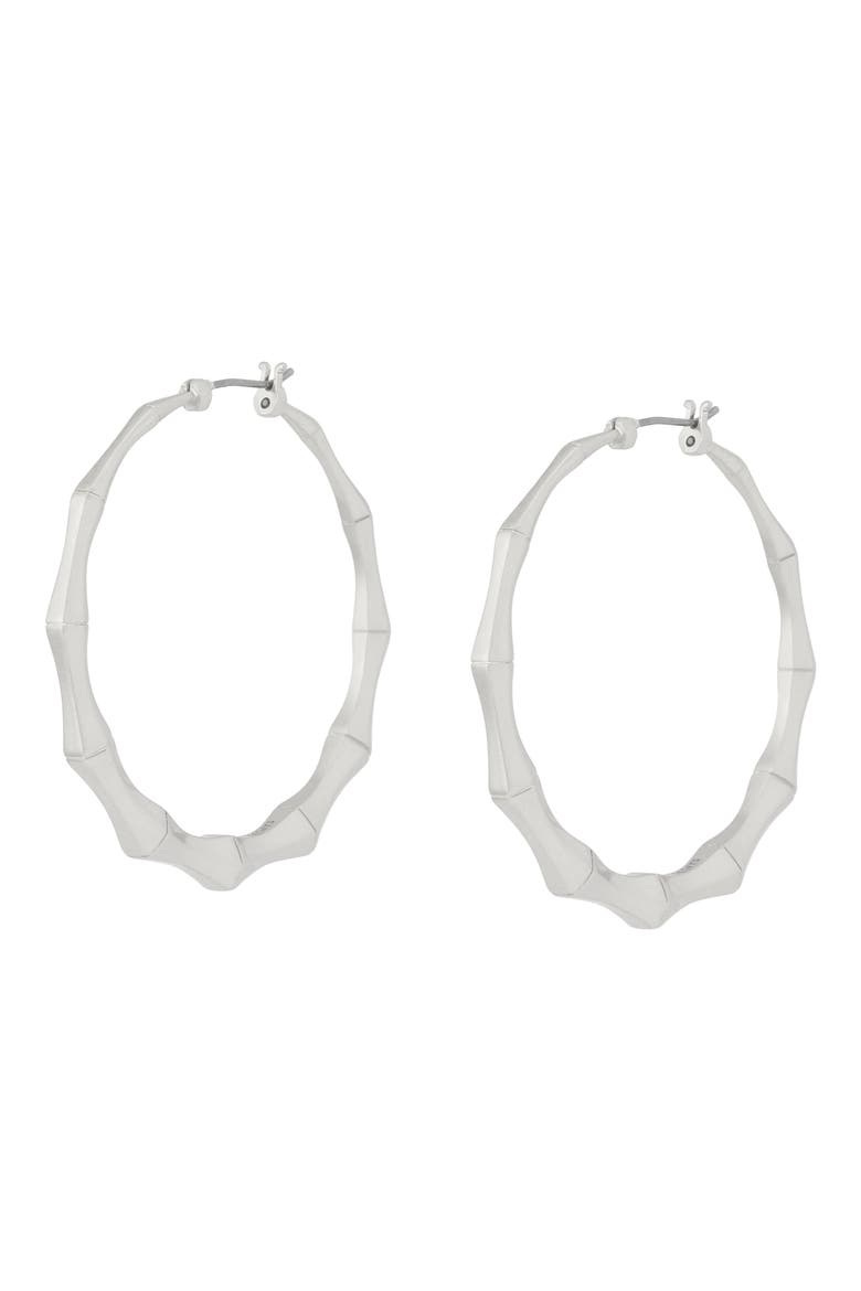 Medium Angular Hoop Earrings, Alternate, color, WARM SILVER