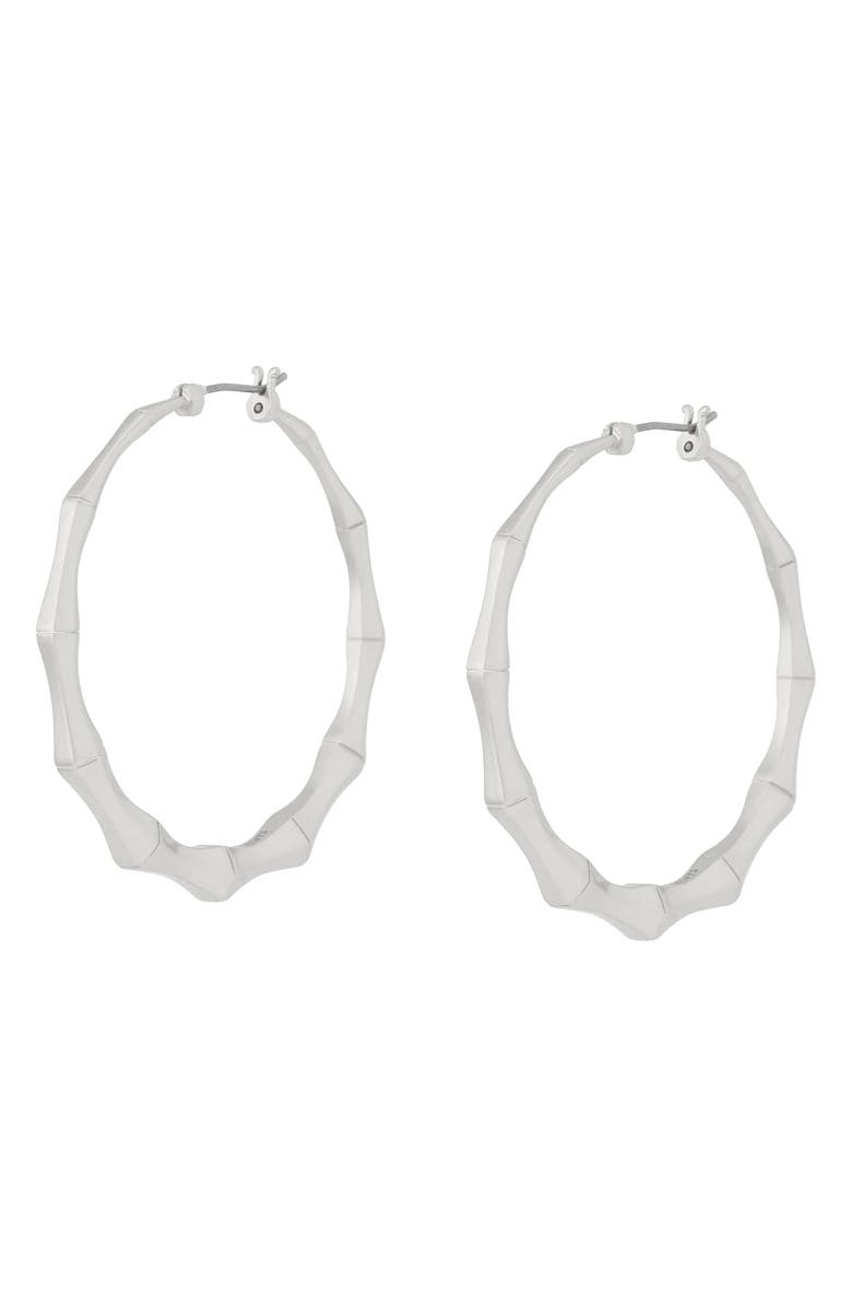 AllSaints Medium Angular Hoop Earrings, Alternate, color, Warm Silver
