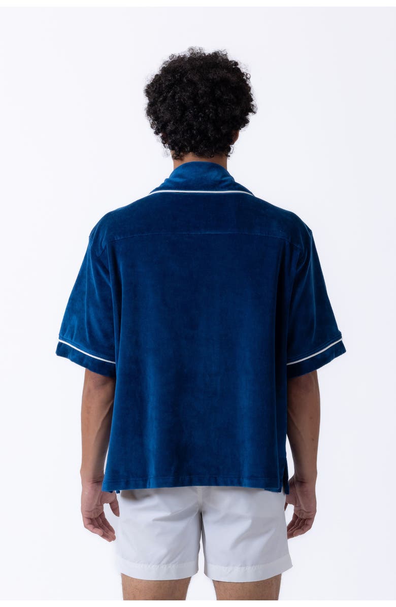 PRINCE & BOND Luka Piped Terry Shirt, Alternate, color, Sailor Blue