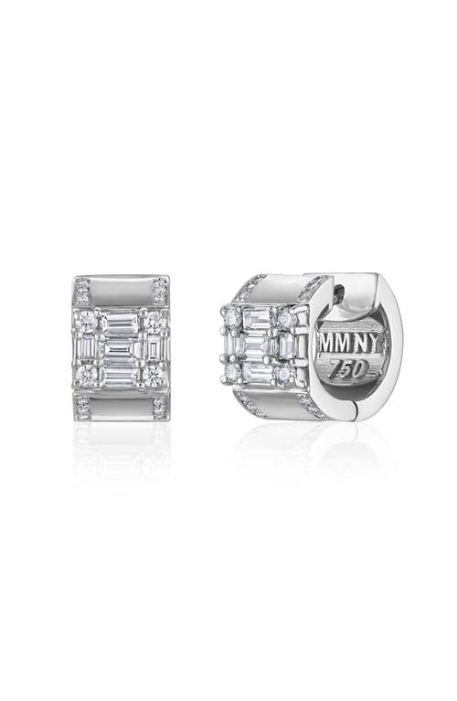 Mindi Mond Clarity Diamond Huggie Hoop Earrings in 18K White Gold  product
