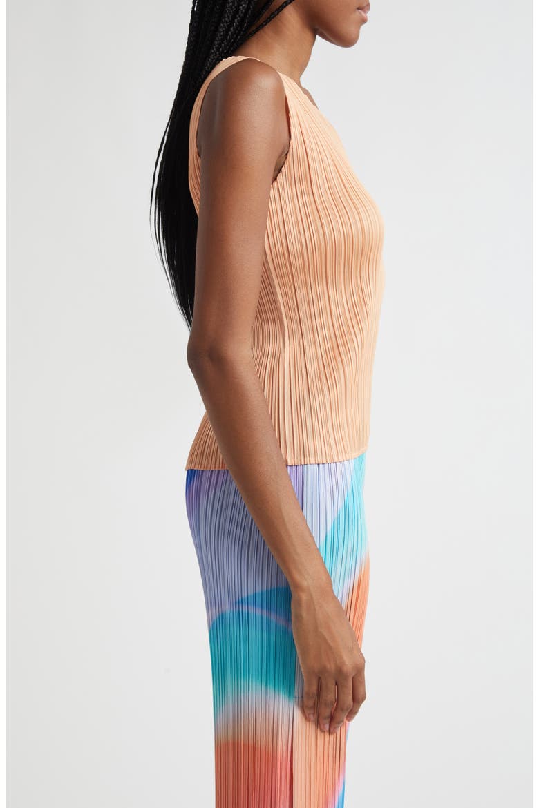 Monthly Colors August Pleated Shell, Alternate, color, ORANGE/ CORAL STRIPE
