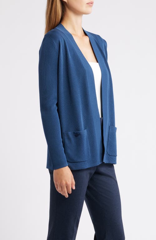 Anne Klein Malibu Open Front Cardigan In Blue