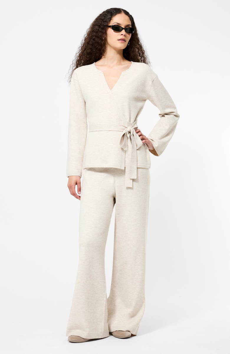 French Connection Marley Wrap Cardigan, Alternate, color, Oatmeal Melange