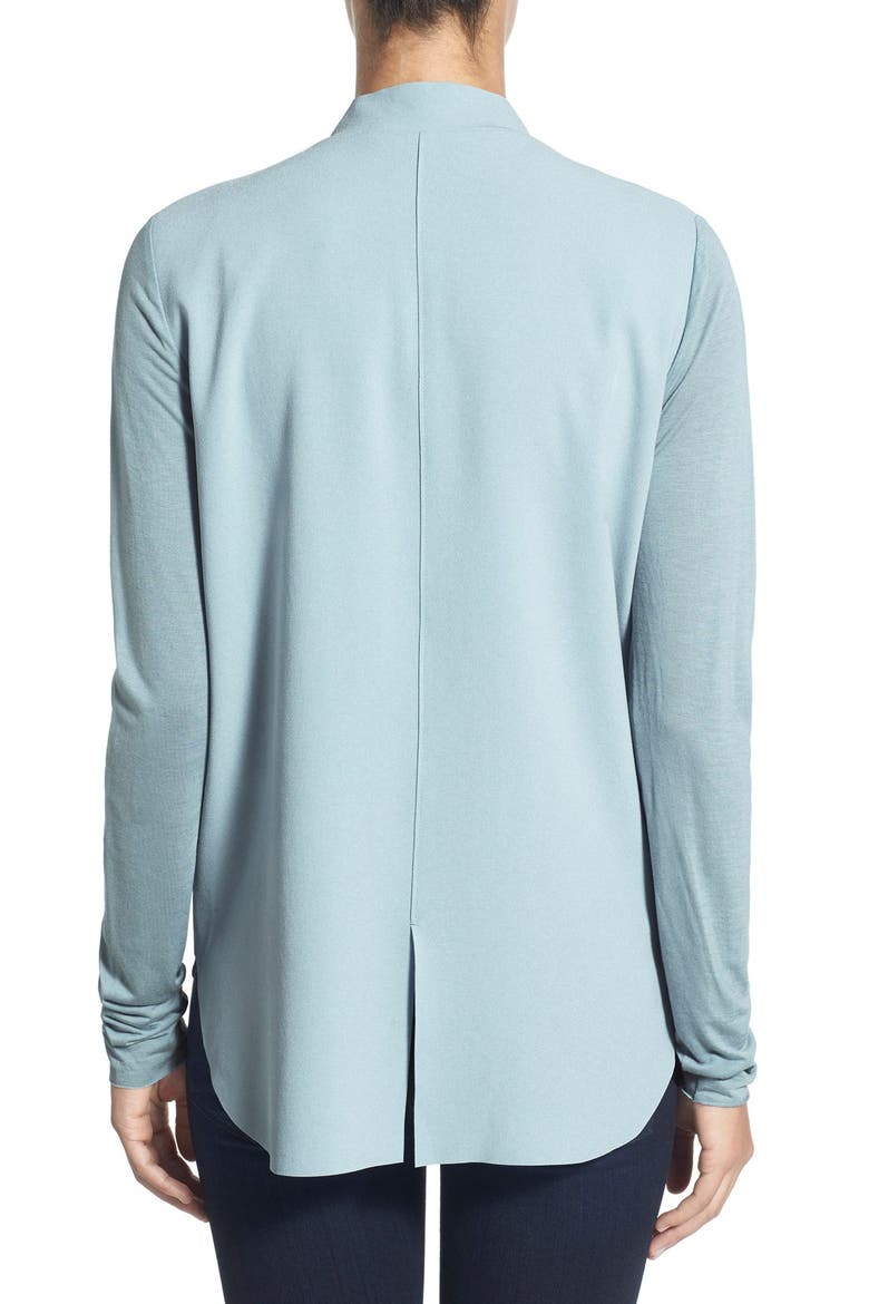 'Roma' Mixed Media Tie Neck Blouse, Alternate, color, GUST