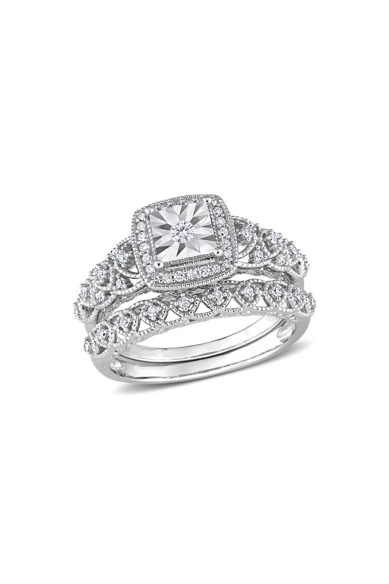 Diamond Engagement Ring Set - 0.28ctw, Main, color, SILVER
