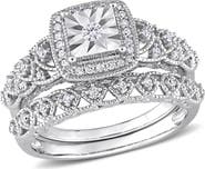DELMAR Diamond Engagement Ring Set - 0.28ctw