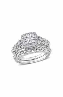 DELMAR Diamond Engagement Ring Set - 0.28ctw