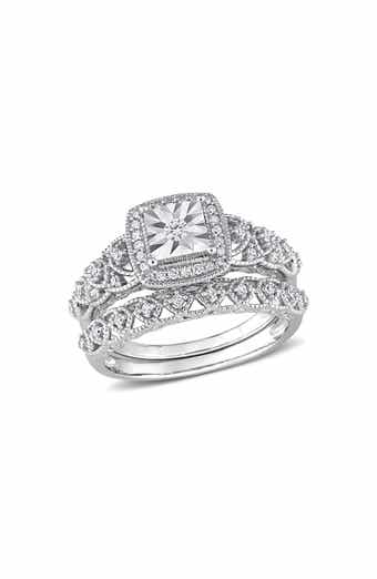 DELMAR Diamond Engagement Ring Set - 0.28ctw