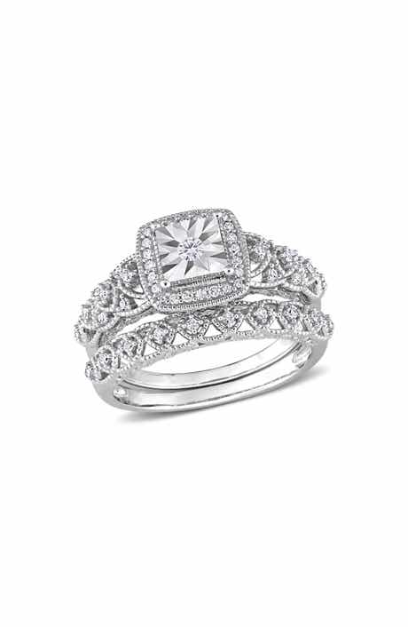 DELMAR Diamond Engagement Ring Set - 0.28ctw