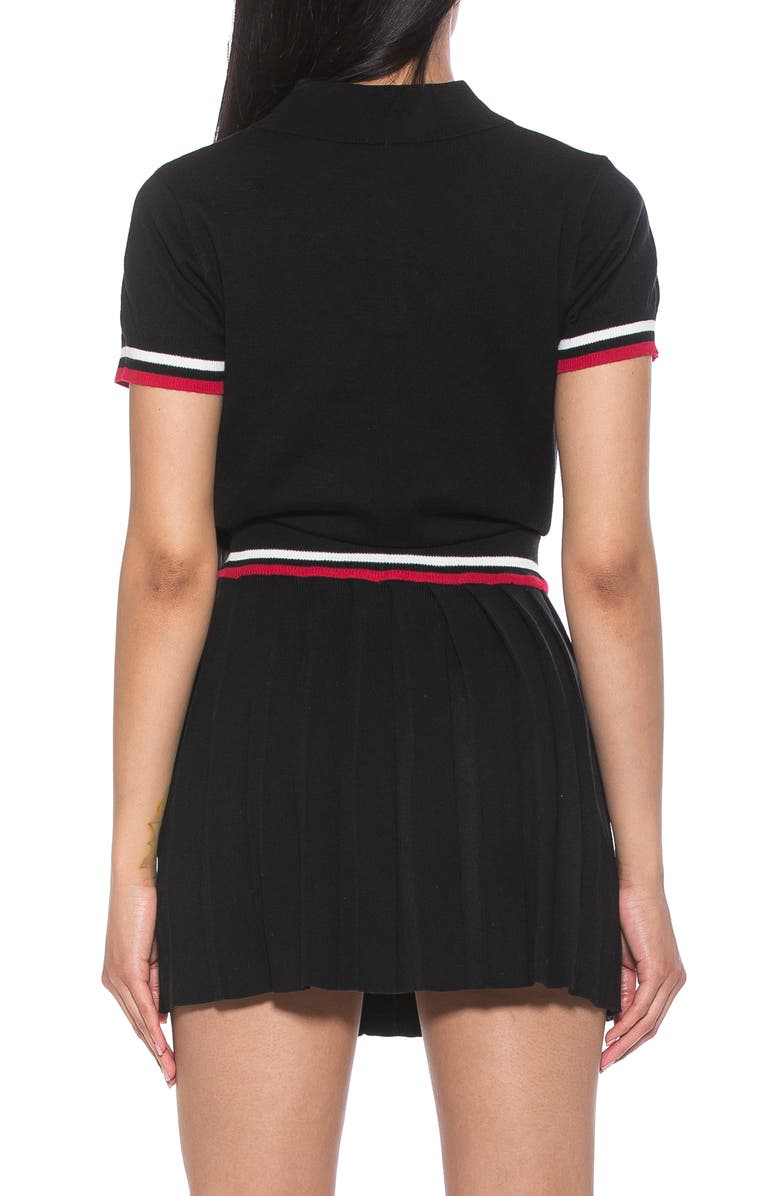 Alexia Admor Lena Stripe Short Sleeve Polo Sweater, Alternate, color,