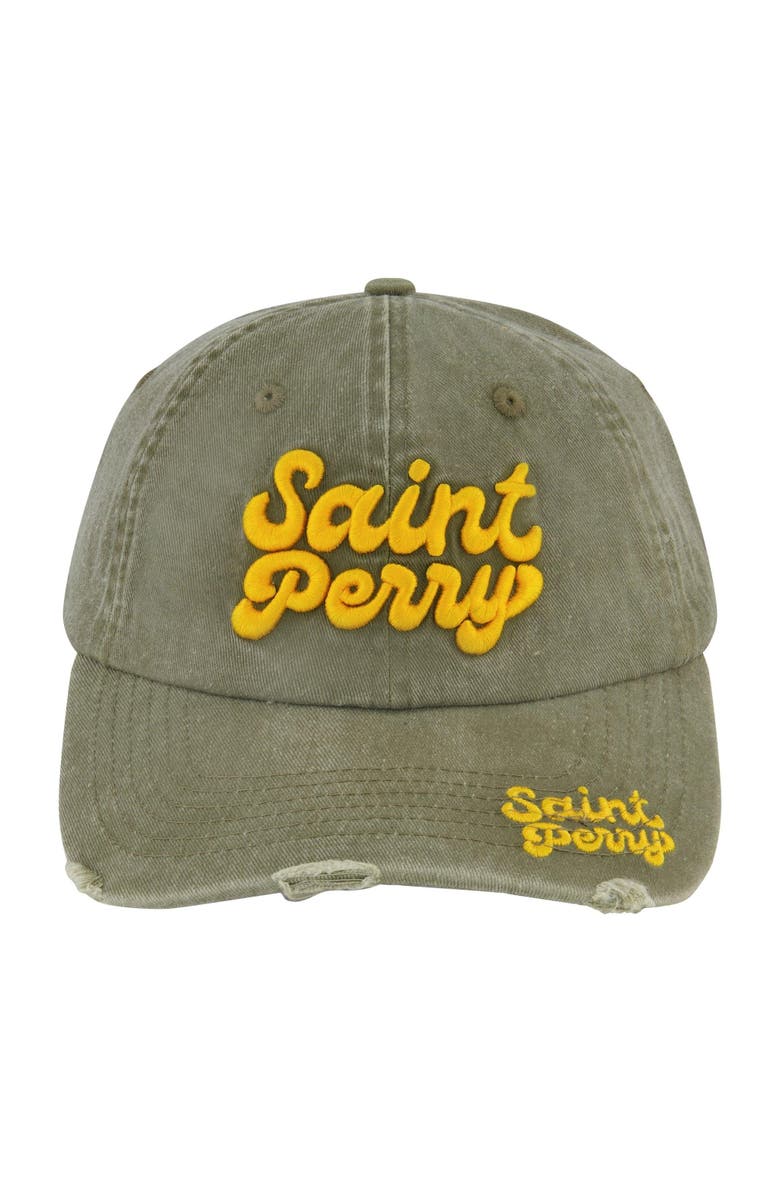 SAINT PERRY Distressed Baseball Hat, Main, color, Green