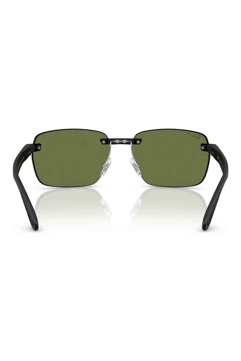 62mm Polarized Irregular Sunglasses, Alternate, color, SAND BLACK / POLAR GREEN