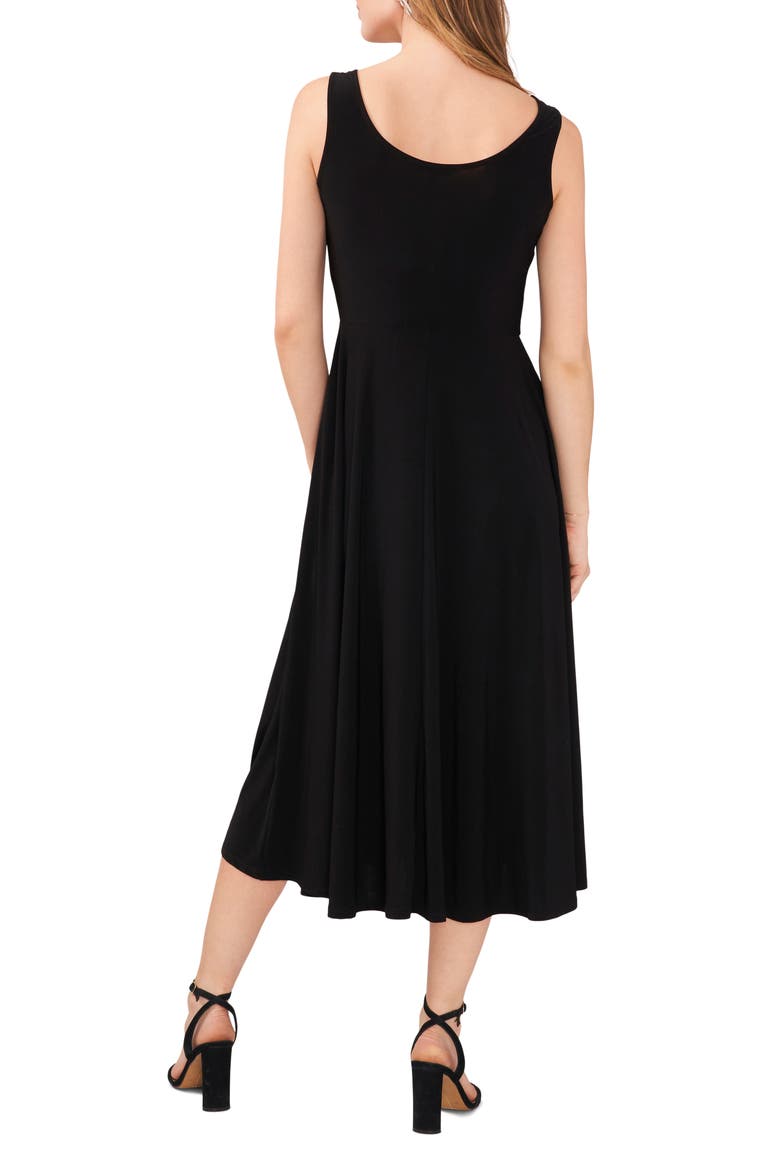 Embellished Imitation Pearl Fit & Flare Dress, Alternate, color, BLACK 001
