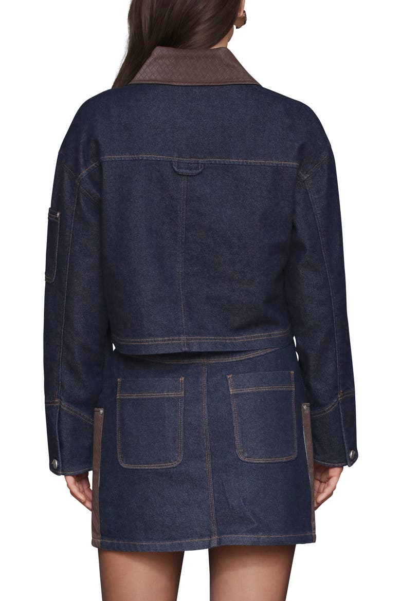 Crop Denim Jacket, Alternate, color, RINSE/CHOCOLATE