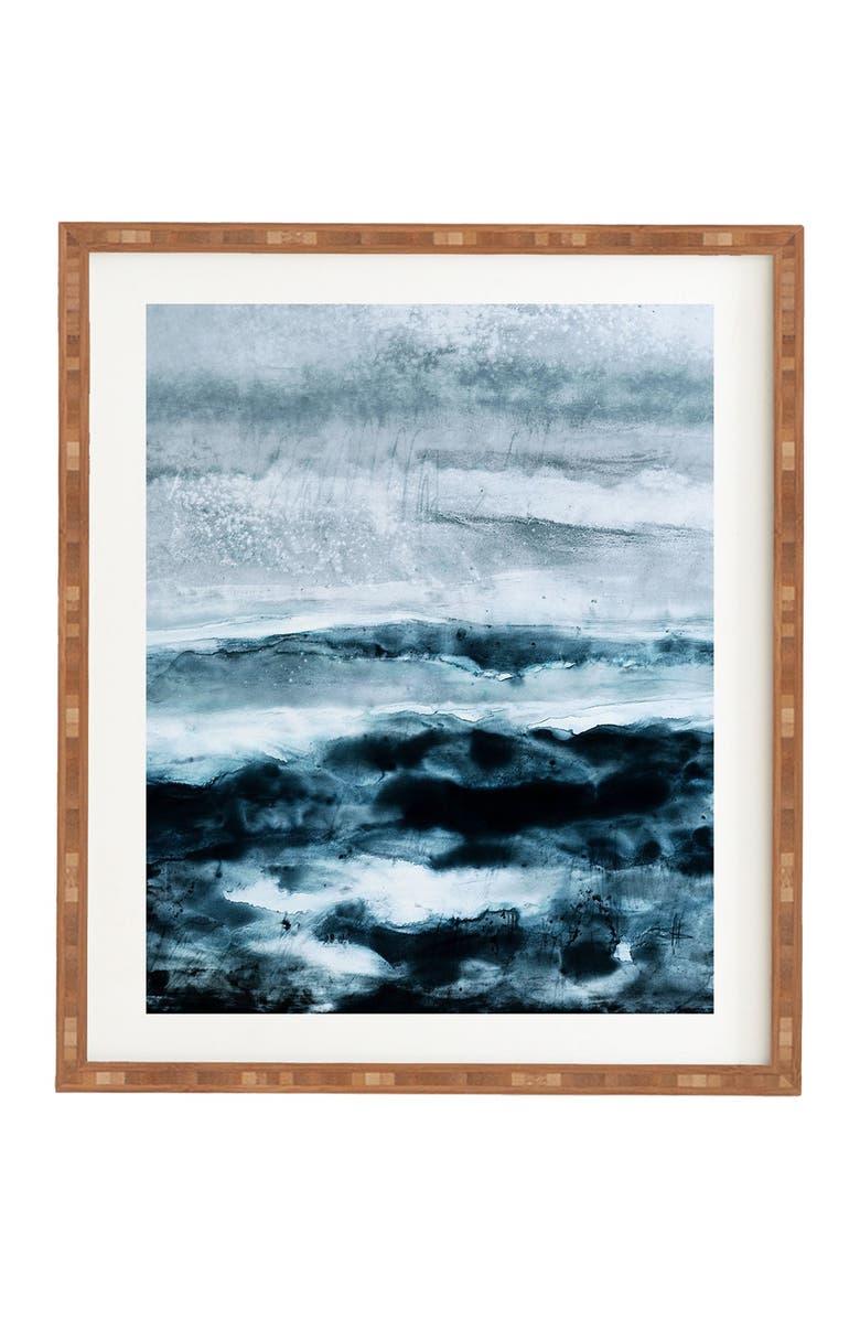 Deny Designs Iris Lehnhardt abstract waterscape Bamboo Framed Art, Main, color, 