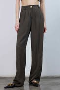 Monlicia Elara High-Waist Pleated Wide-Leg Trousers