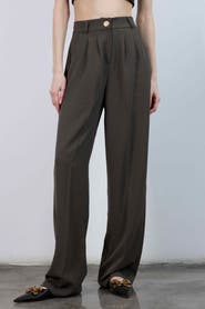 Monlicia Elara High-Waist Pleated Wide-Leg Trousers