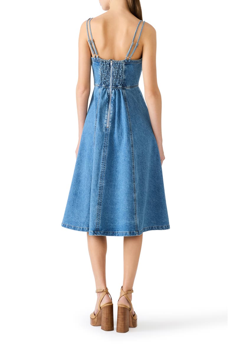 a line denim dress for women Women's Summer Casual Button Down Denim Dress Sleeveless Slim Fit Midi A-Line Jean Dress (X-Small,Blue) at Amazon Women's Clothing store