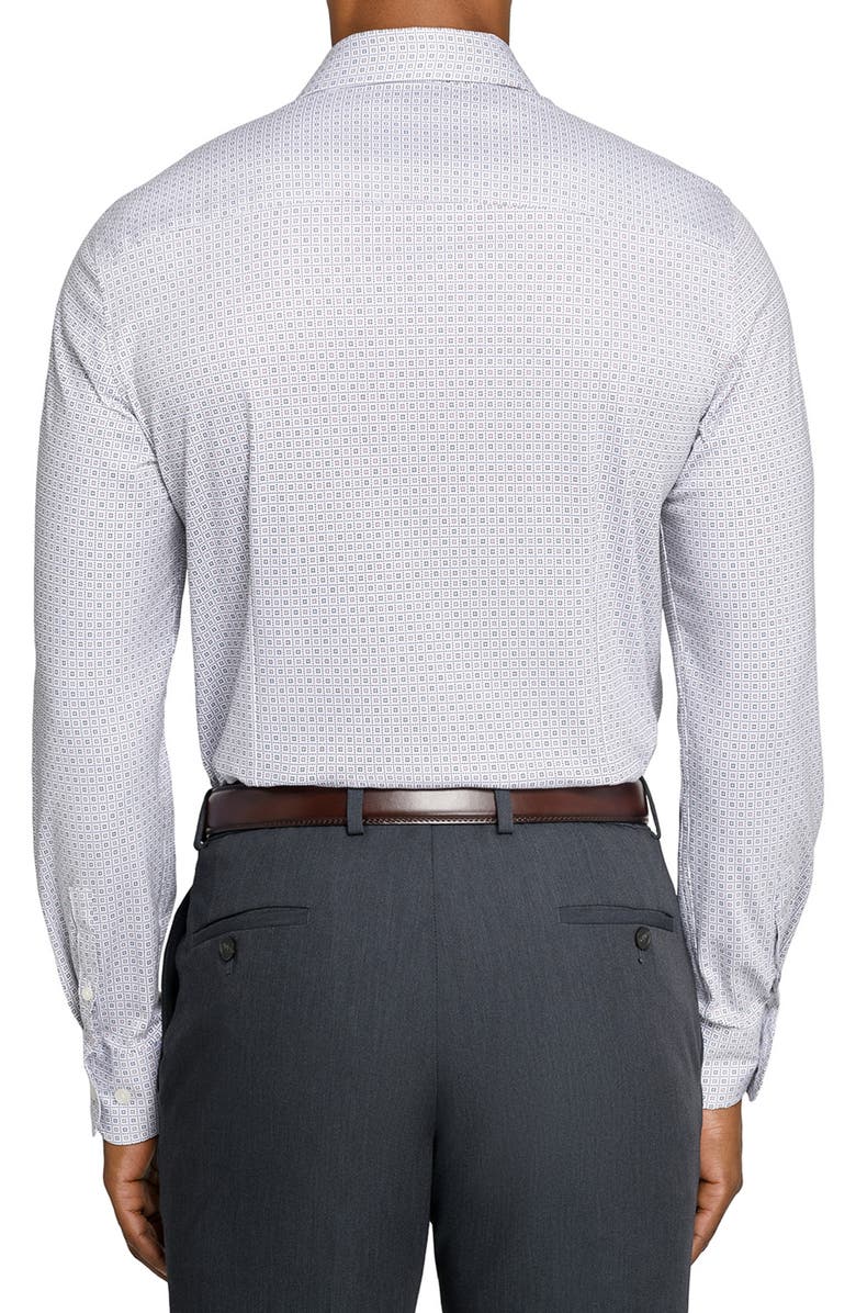 W.R.K Reworked Slim Fit Geometric Print Cotton Dress Shirt, Alternate, color, White