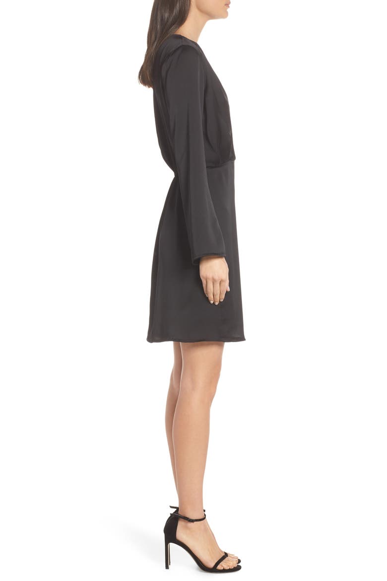 Satin Dress, Alternate, color, BLACK