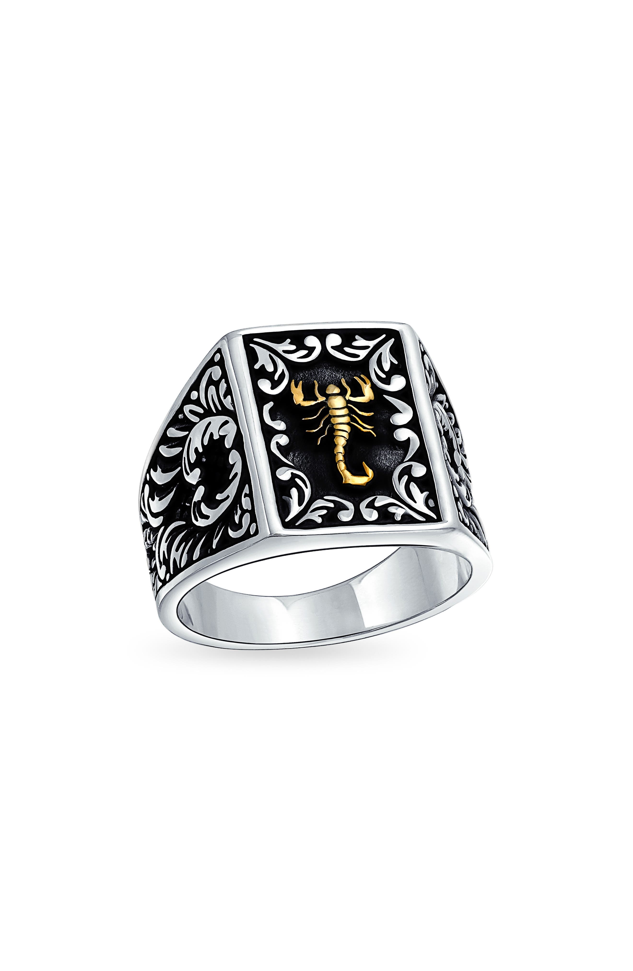 BLING JEWELRY Men's Two-Tone Statement Ring