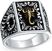 BLING JEWELRY Men's Two-Tone Statement Ring