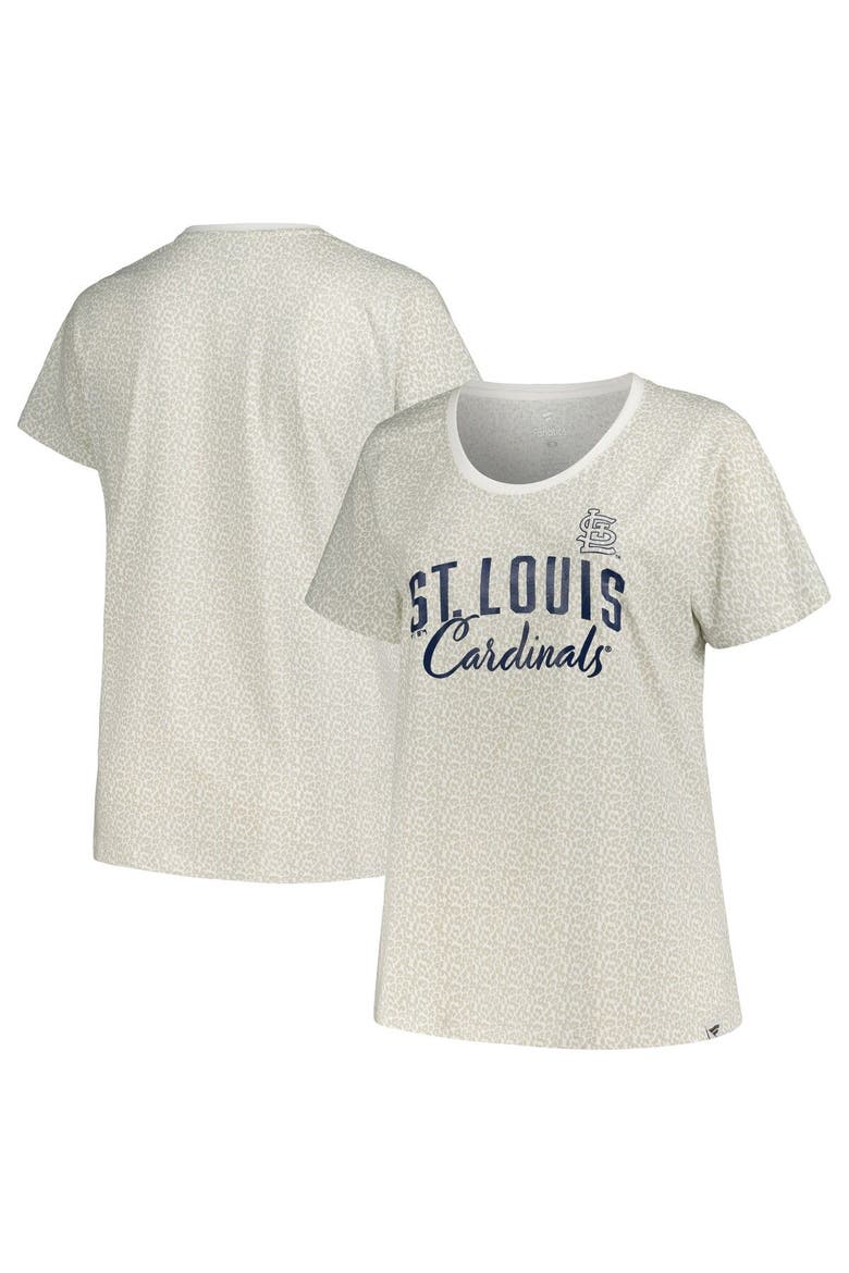 Women's Profile White St. Louis Cardinals Plus Size Leopard T-Shirt, Main, color, White
