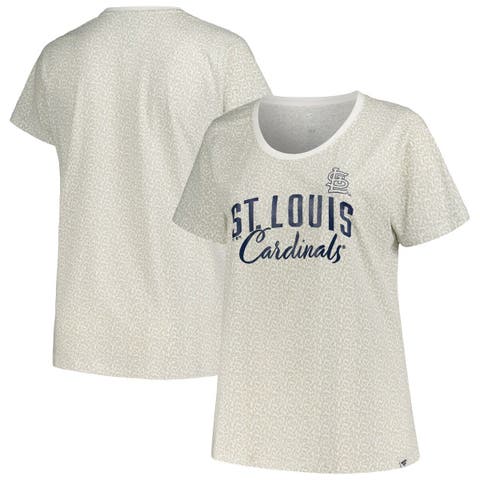 Women's Profile White St. Louis Cardinals Plus Size Leopard T-Shirt