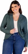 24seven Comfort Apparel Curved Hem Open Front Long Bolero Shrug