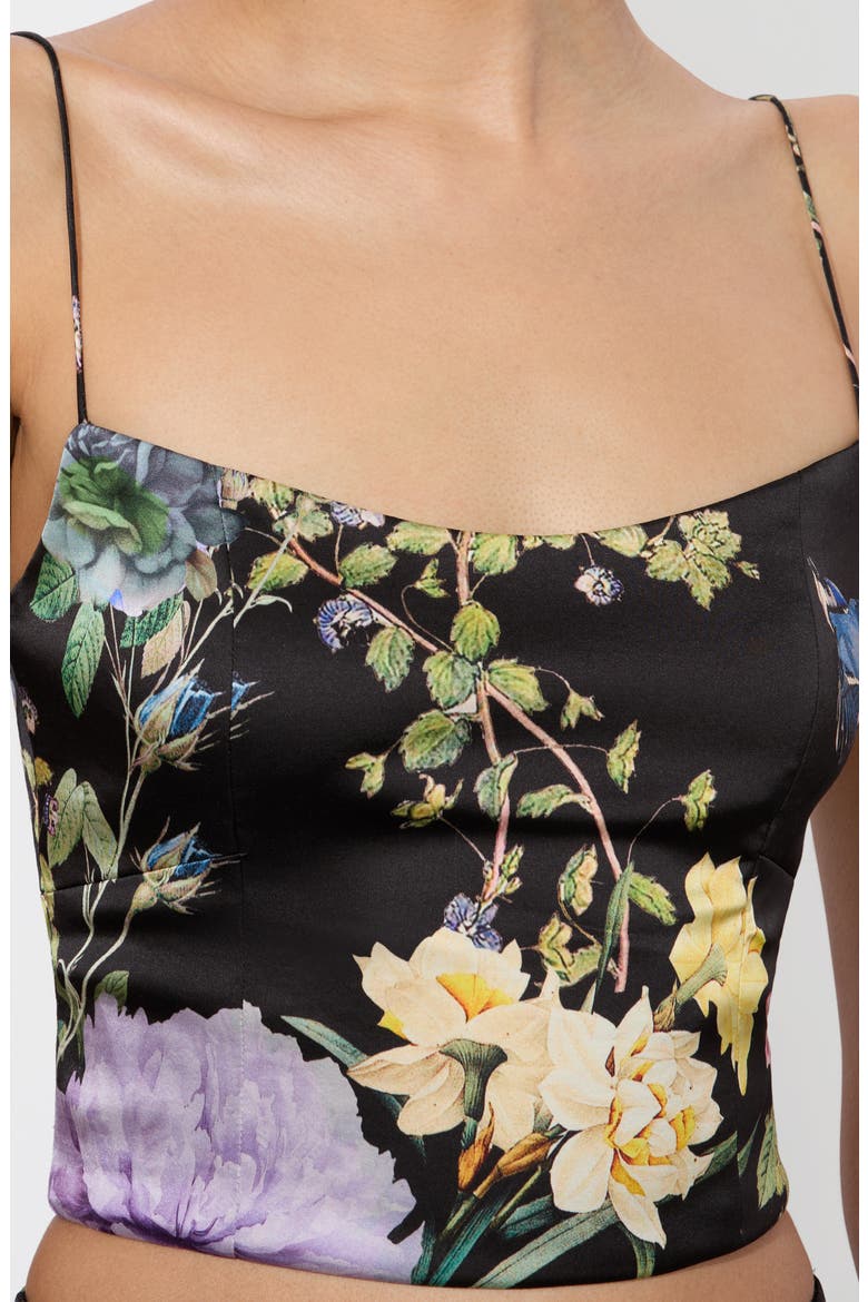 Saylor Bustier Crop Camisole, Alternate, color, VENUS FLORAL BLACK