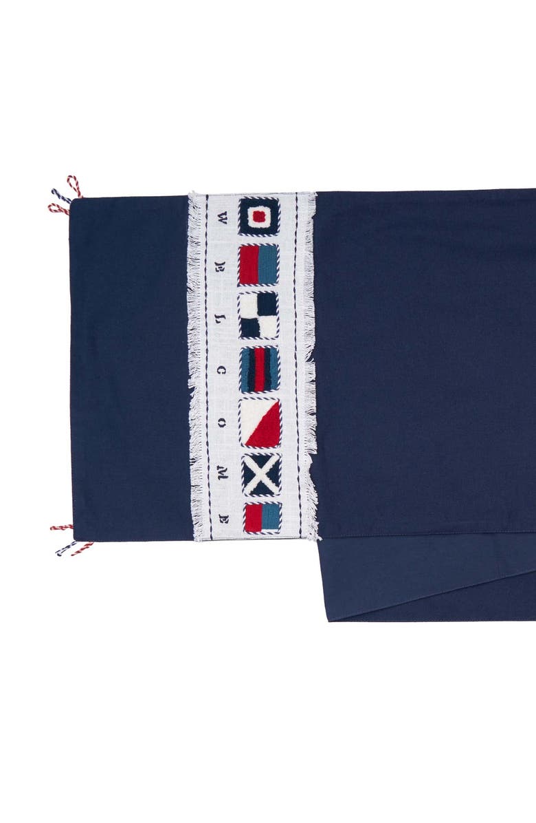 C&F Home Nautical Flag Table Runner 14" x 72", Alternate, color, Blue