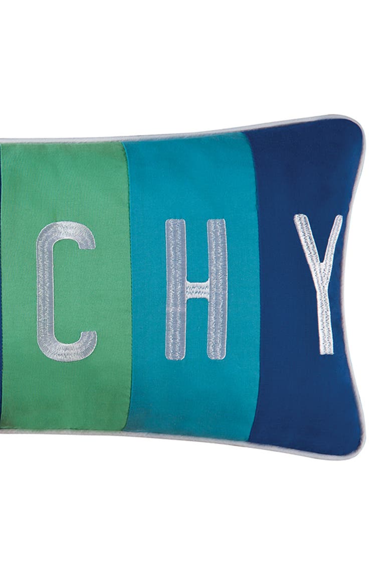 "BEACHY" Cotton Blend Lumbar Accent Pillow 12" x 24", Alternate, color, Blue