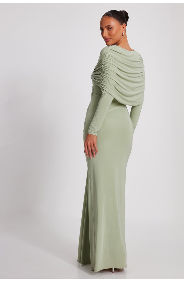 QUIZ ITY Maxi Dress with Draping, Alternate, color, 