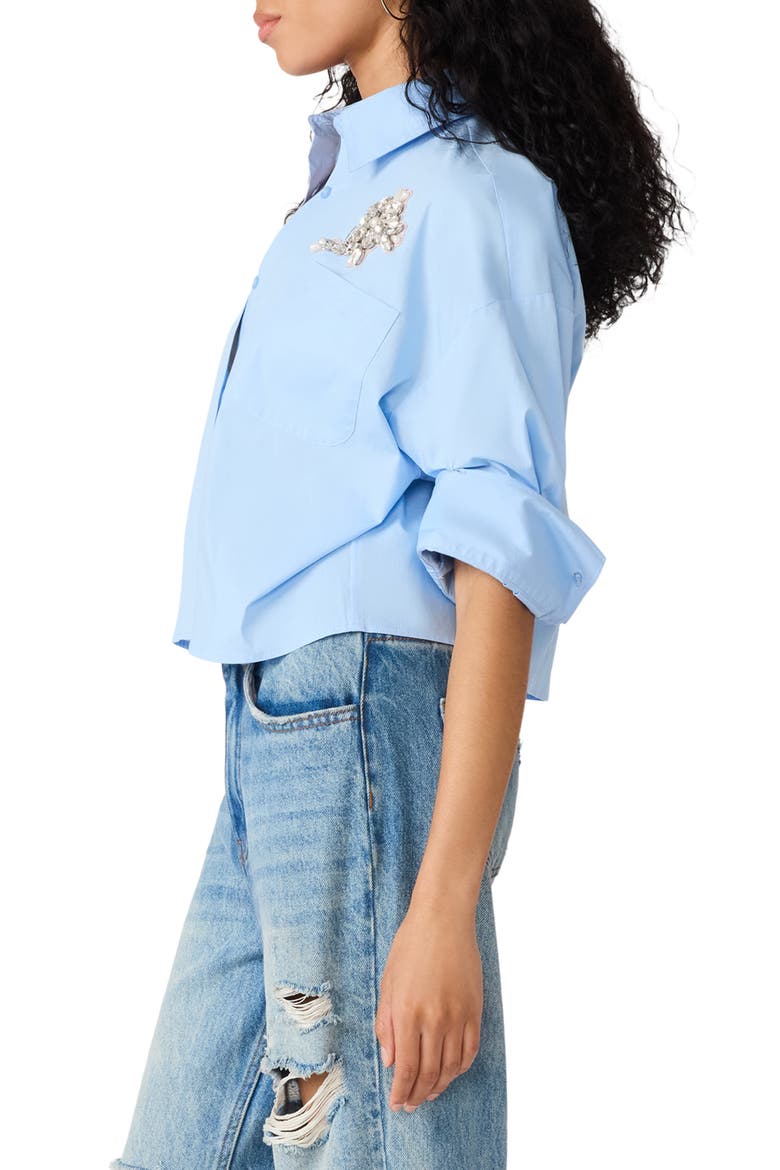 Callahan Embellished Crop Shirt, Alternate, color, CORSAIR