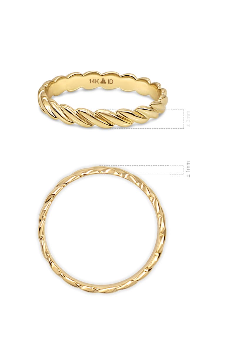 DEVATA Twisted Rope Ring in 14K Gold, Alternate, color, Yellow Gold