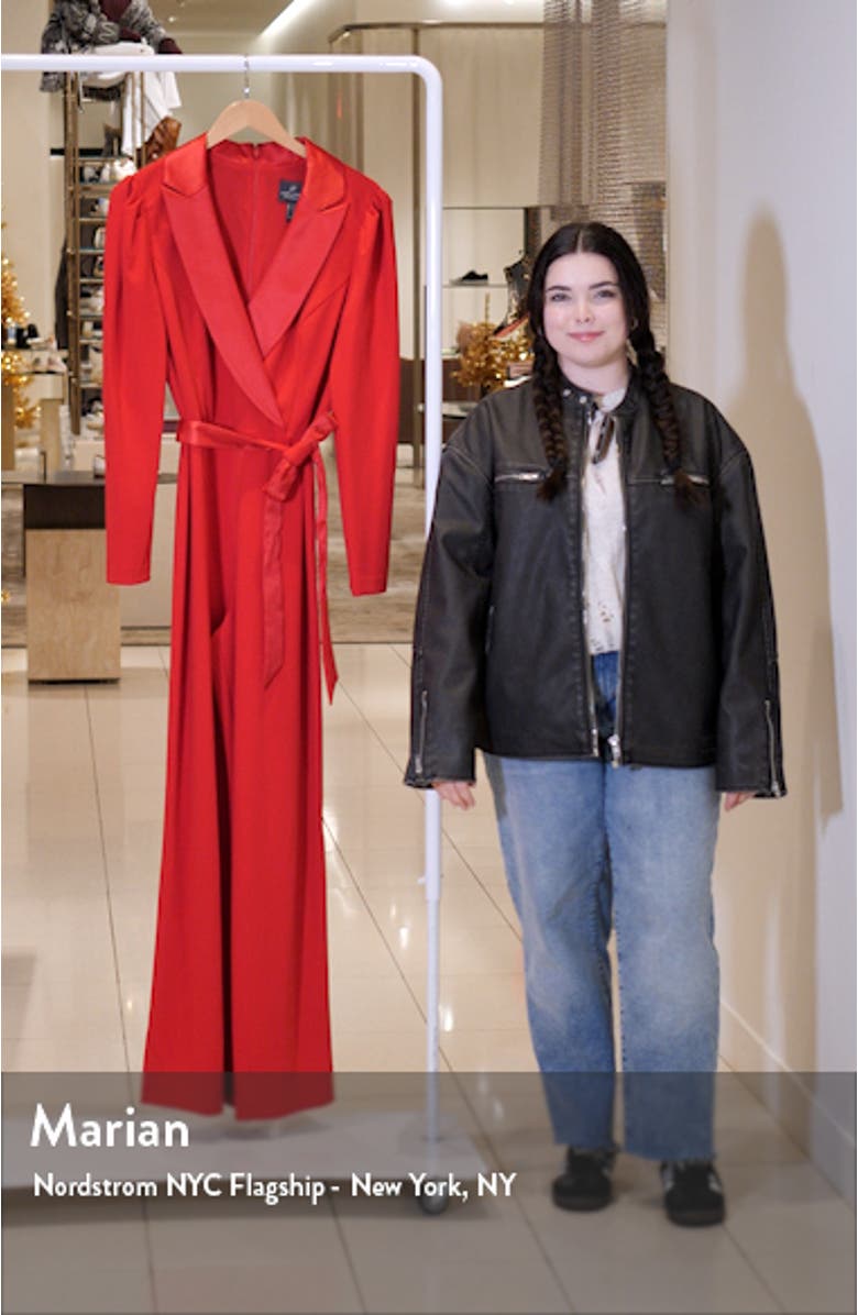 Satin Crepe Tuxedo Jumpsuit, sales video thumbnail