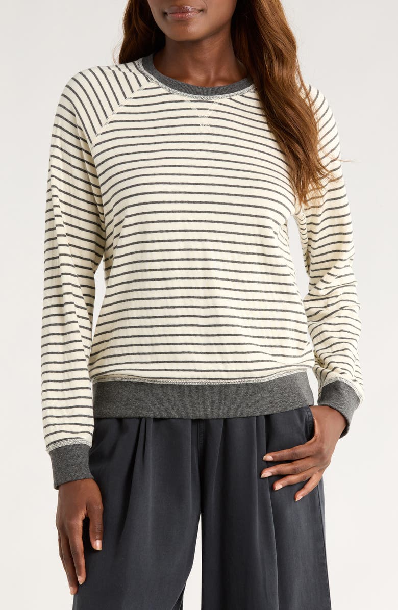 Marine Layer Reversible Raglan Sleeve Top, Alternate, color, Heather Grey