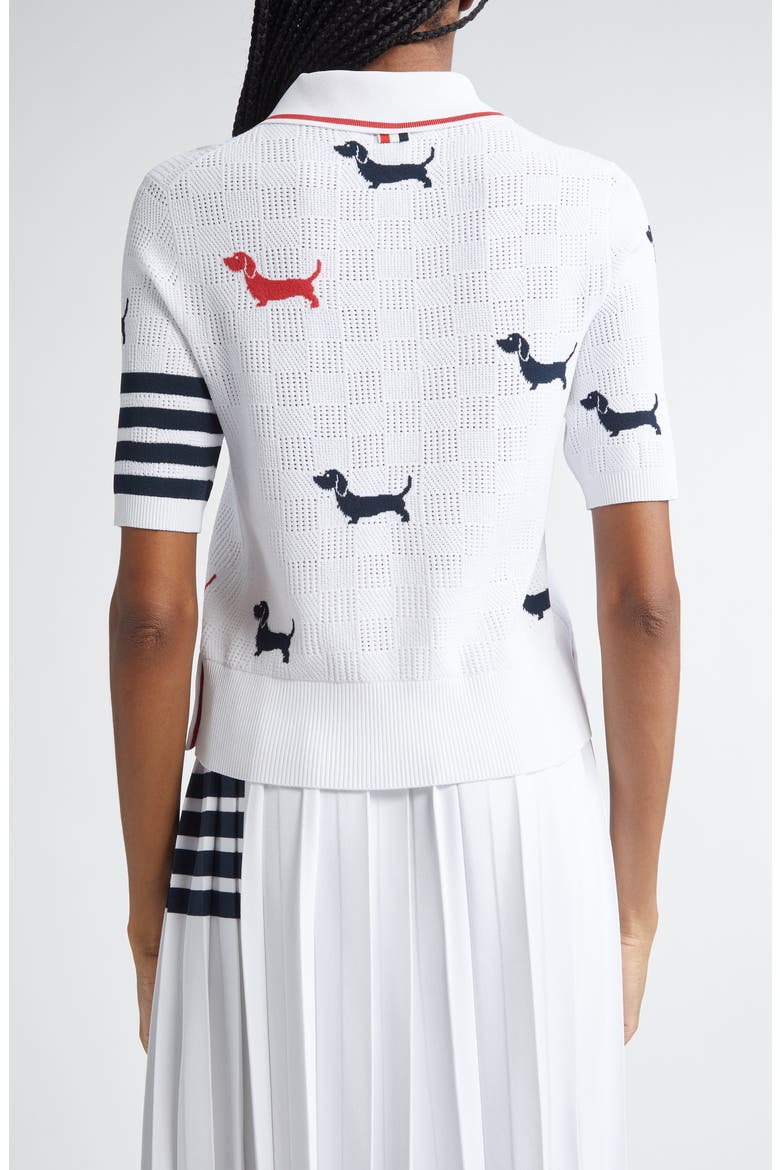 4-Bar Hector Intarsia Pointelle Sweater, Alternate, color, WHITE