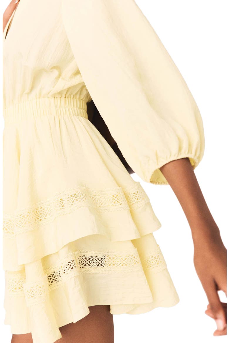 Short ruffled dress, Alternate, color, Pale yellow