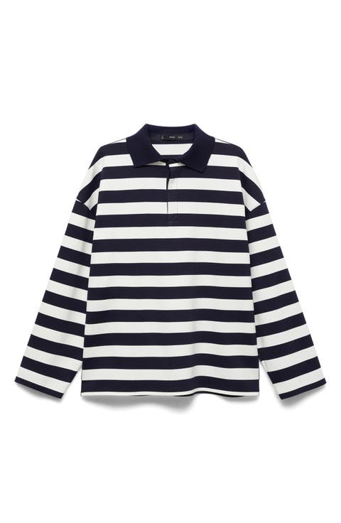 Stripe Polo Sweatshirt