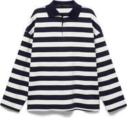 MANGO Stripe Polo Sweatshirt