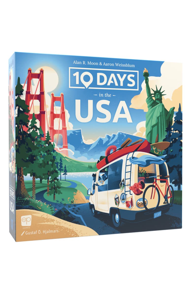 USAOPOLY 10 Days In The Usa Strategy Board Game, Ages 8+, Main, color, Multicolored