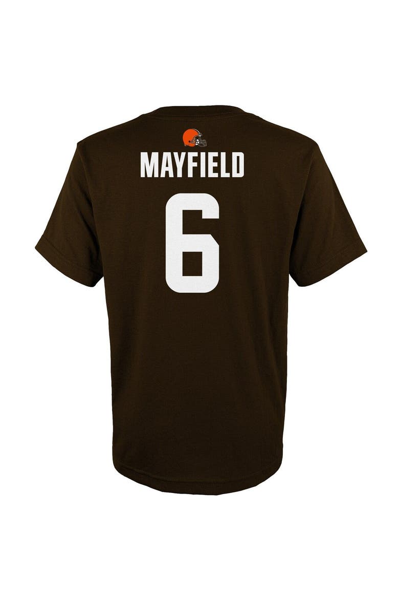 Youth Baker Mayfield Brown Cleveland Browns Mainliner Player Name & Number T-Shirt, Alternate, color, Brown