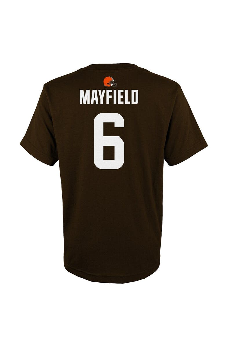 Outerstuff Youth Baker Mayfield Brown Cleveland Browns Mainliner Player Name & Number T-Shirt, Alternate, color,
