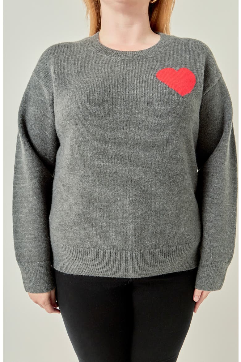 Heart Sweater, Alternate, color, CHARCOAL