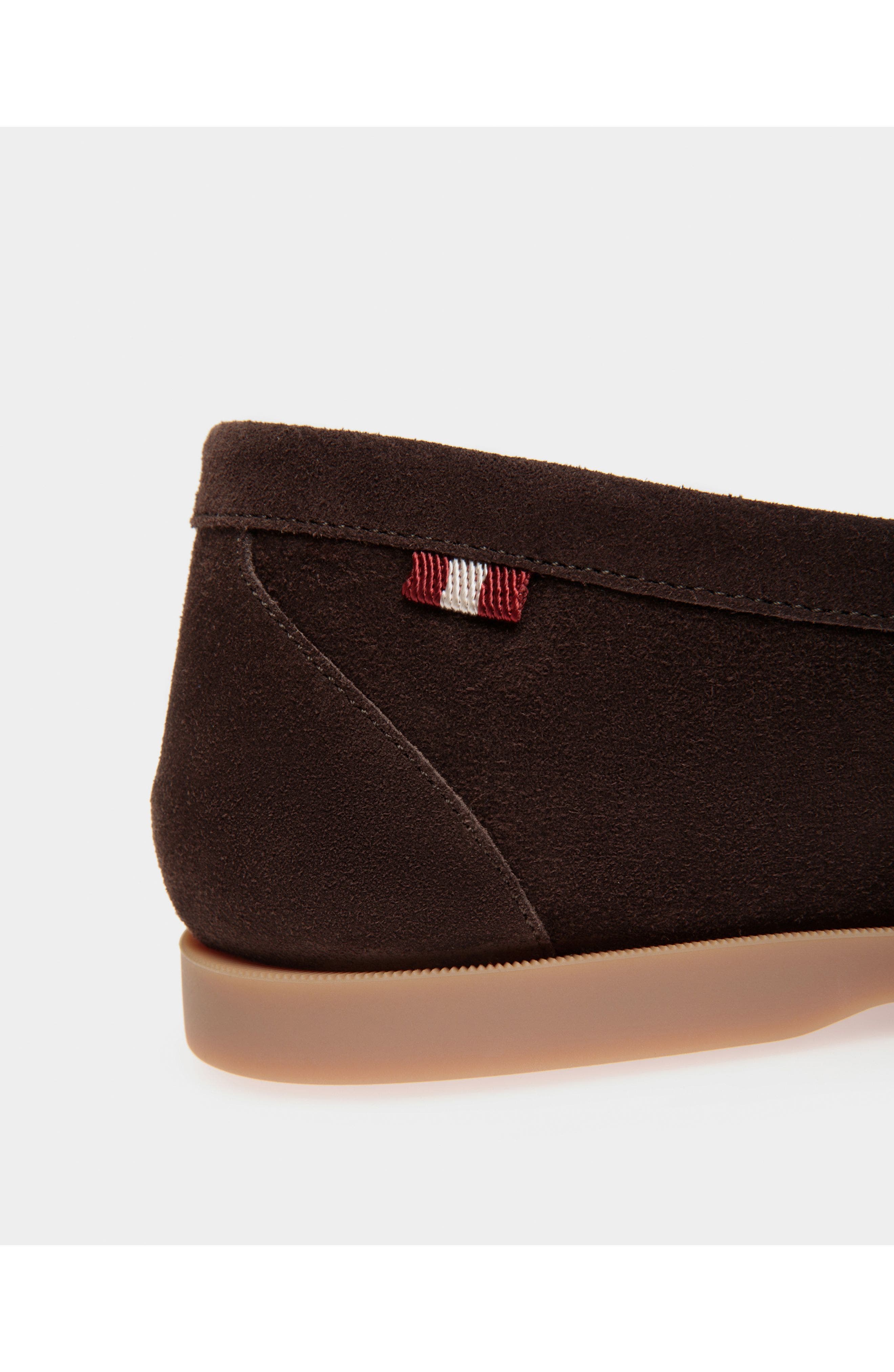 Bally Nelson Loafer in Calf Suede, Alternate, color, Ebano 21