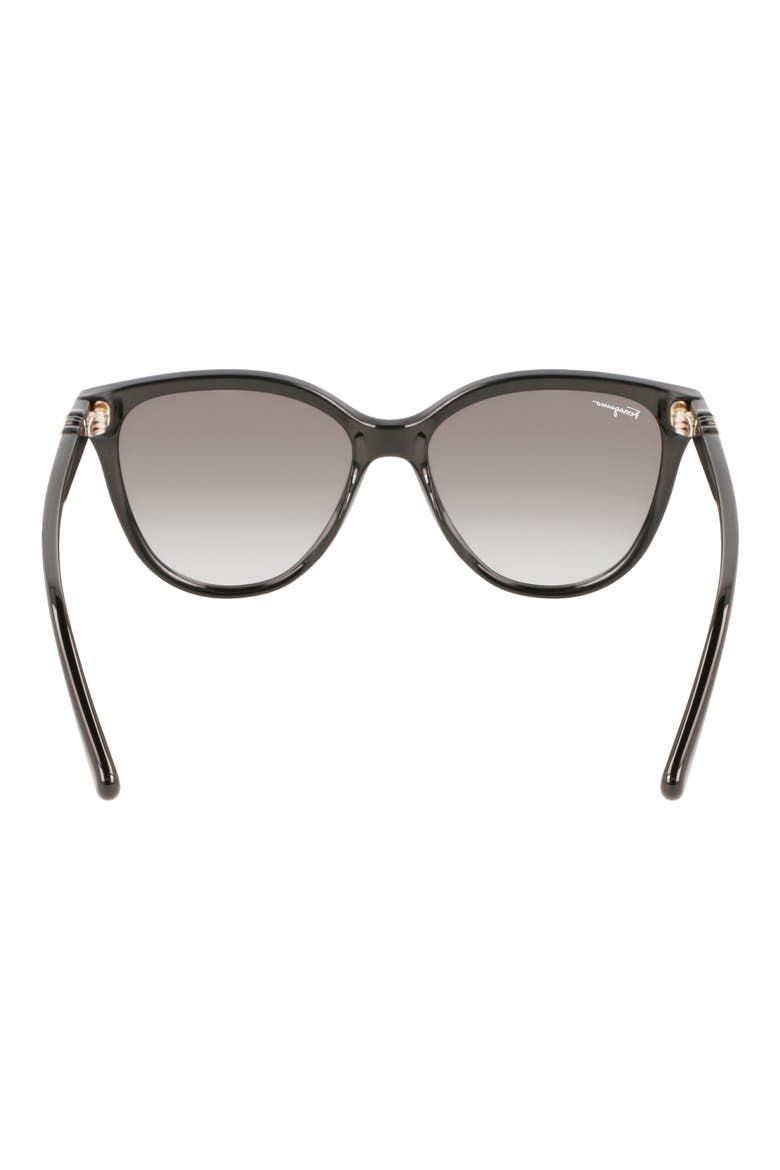 57mm Gradient Cat Eye Sunglasses, Alternate, color, BLACK